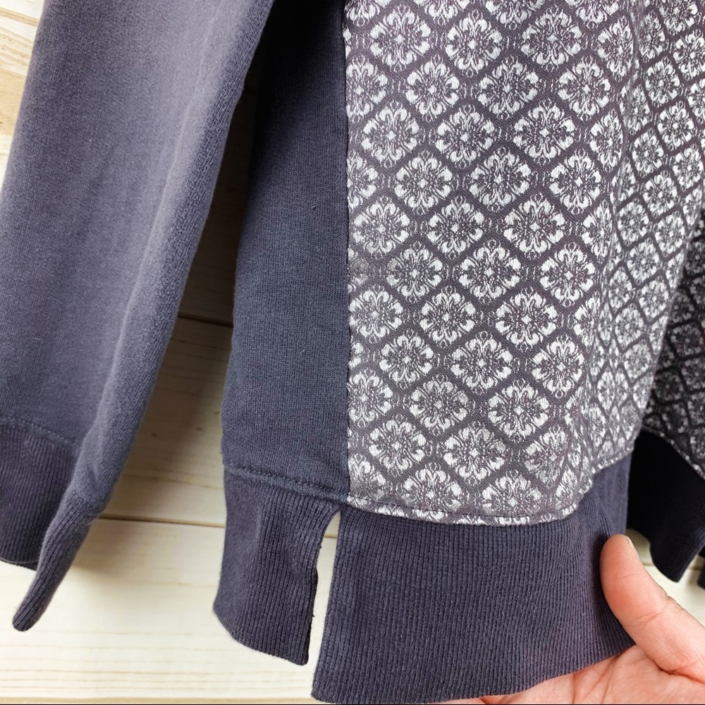 Loft Silver Metallic Thread Patterned Sweatshirt - image 5